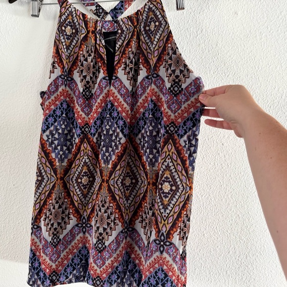 Geometric Racerback Printed Tank Large Sleeveless Halter Nylon Staple Spring - Picture 3 of 9